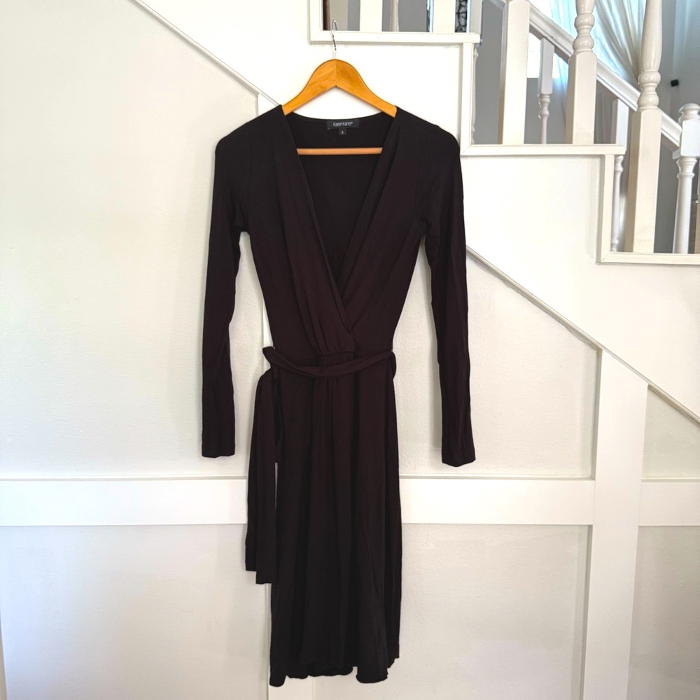 Karen Kane Black Long Sleeve Wrap Dress size S
